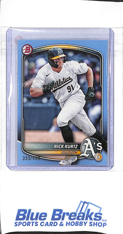 2025 Bowman - sky blue - Nick Kurtz - 355/499 - #BP-114 - baseball - Athletics