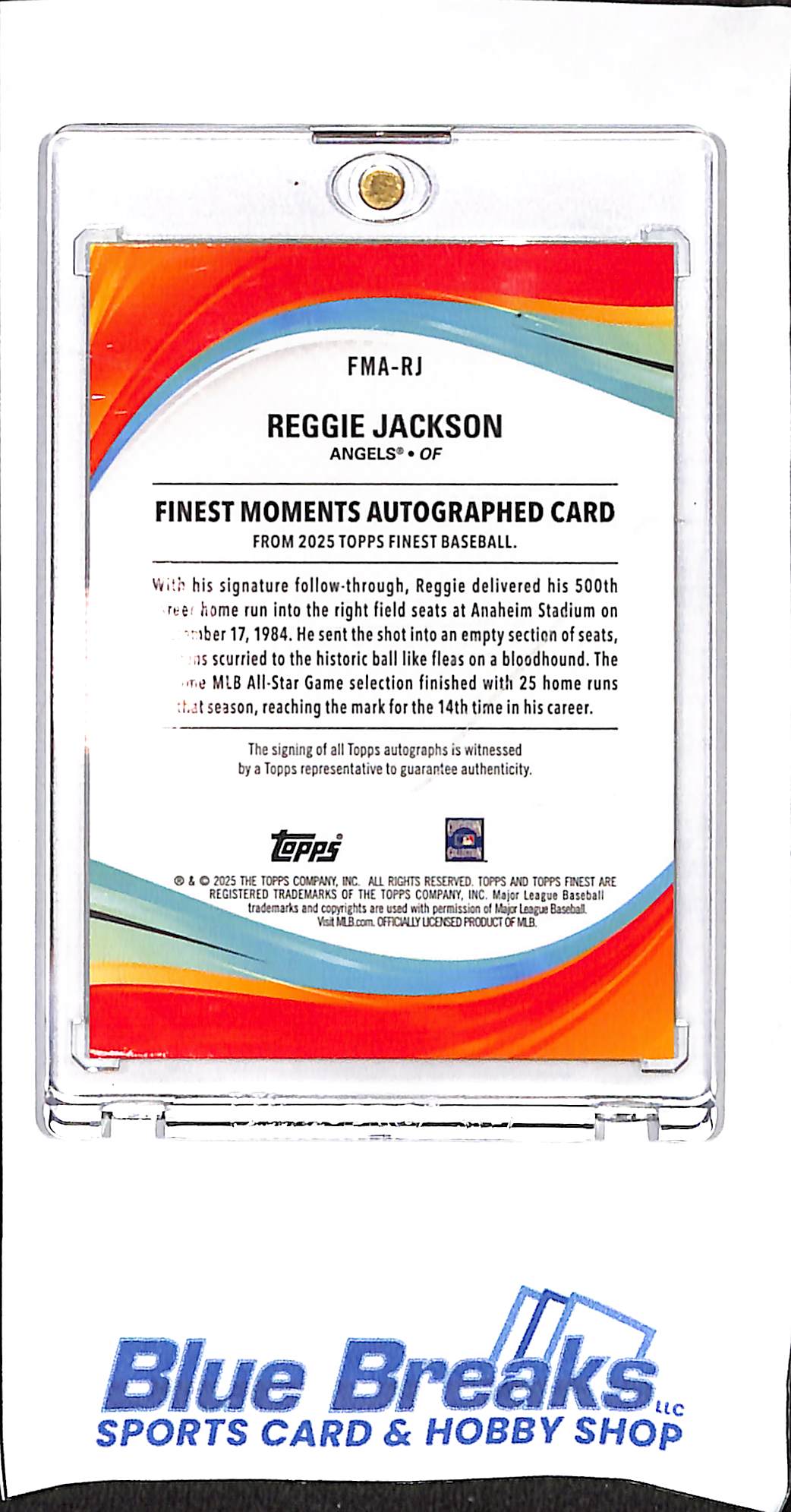 2025 Topps - Finest - green - Moments - Reggie Jackson - auto - #FMA-RJ - baseball - Angels