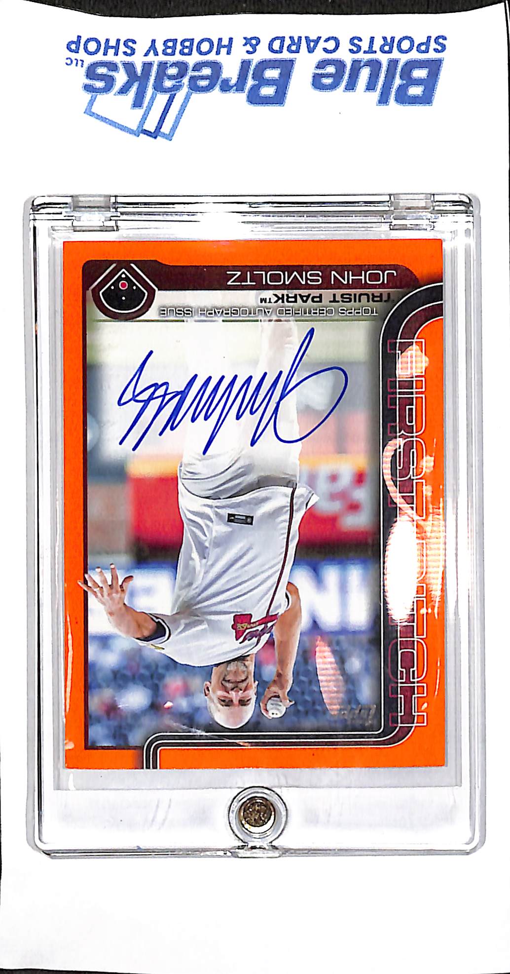 2025 Topps - Update - orange - First Pitch - John Smoltz - auto - 17/25 - #FPA-JS - baseball - Braves