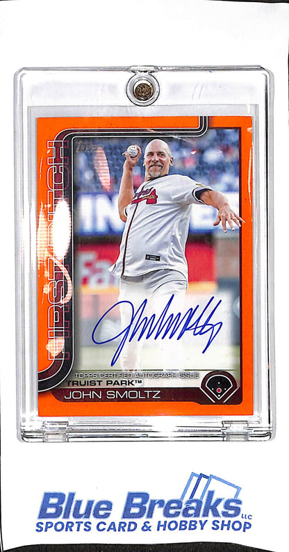 2025 Topps - Update - orange - First Pitch - John Smoltz - auto - 17/25 - #FPA-JS - baseball - Braves