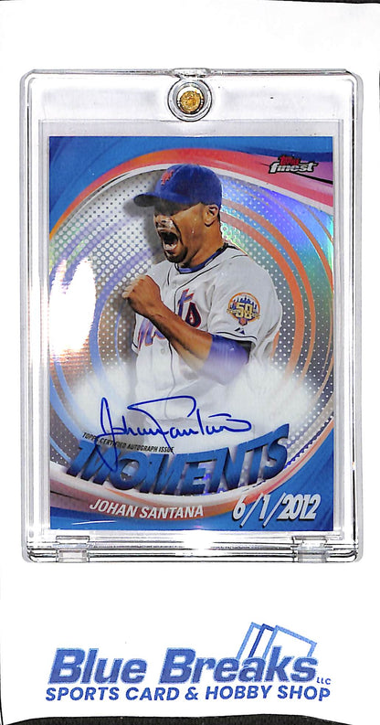 2025 Topps - Finest - blue - Moments - Johan Santana - auto - #FMA-JSA - baseball - Mets