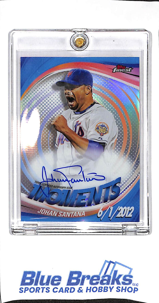 2025 Topps - Finest - blue - Moments - Johan Santana - auto - #FMA-JSA - baseball - Mets