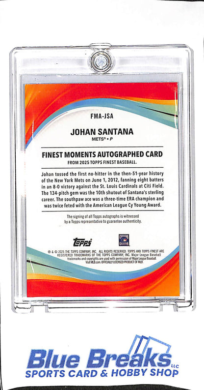 2025 Topps - Finest - blue - Moments - Johan Santana - auto - #FMA-JSA - baseball - Mets