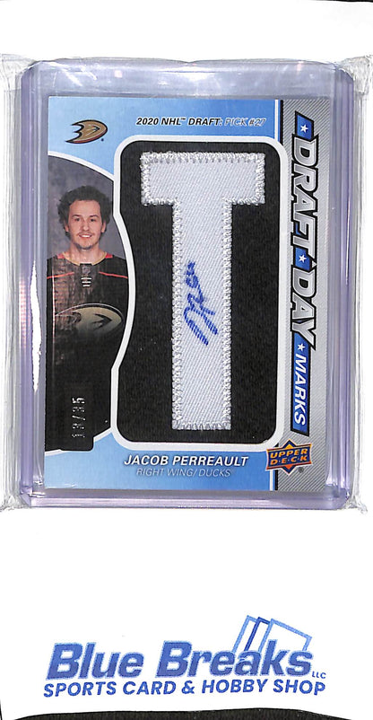 2021-22 Upper Deck - SP Game Used - Draft Day Marks - Jacob Perreault - #DDM- JP - hockey - Ducks