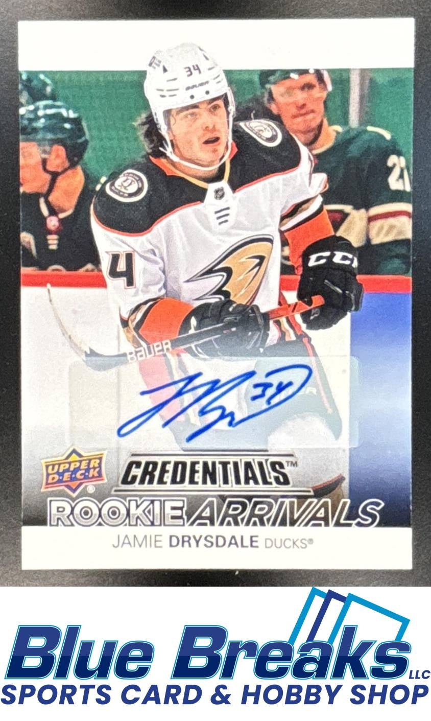 2021 Upper Deck Credentials Jamie Drysdale #RA-17 RC Arrivals Auto