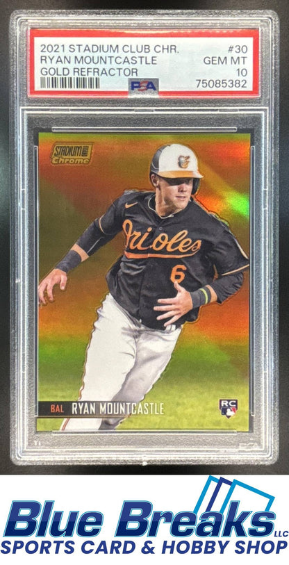 2021 Topps Stadium Club Chrome Ryan Mountcastle #30 Gold Refractor 11/50 RC PSA 10 baseball Orioles