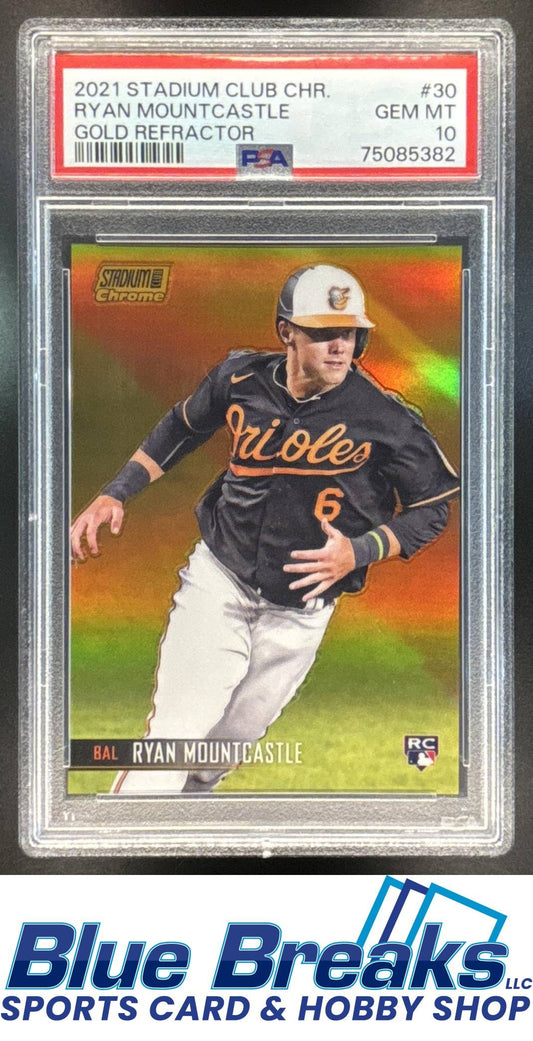 2021 Topps Stadium Club Chrome Ryan Mountcastle #30 Gold Refractor 11/50 RC PSA 10 baseball Orioles