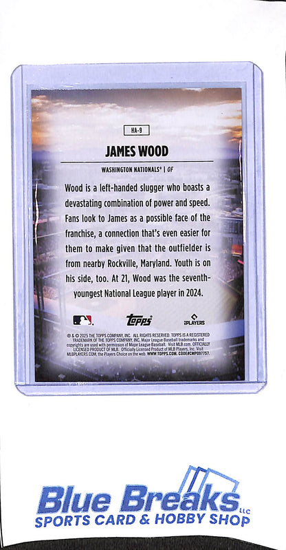 2025 Topps - Home Field Advantage - James Wood - RC - #HA-9 - baseball - Nationals