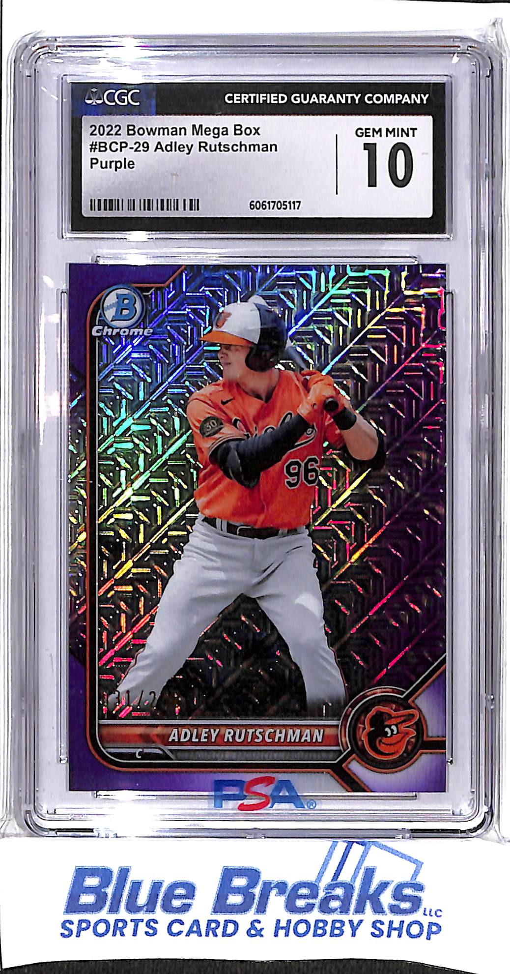 2022 Bowman - Mega Box - purple - Adley Rutschman - 031/250 - #BCP-29 - CGC 10 - baseball - Orioles