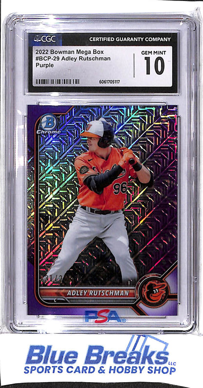 2022 Bowman - Mega Box - purple - Adley Rutschman - 031/250 - #BCP-29 - CGC 10 - baseball - Orioles