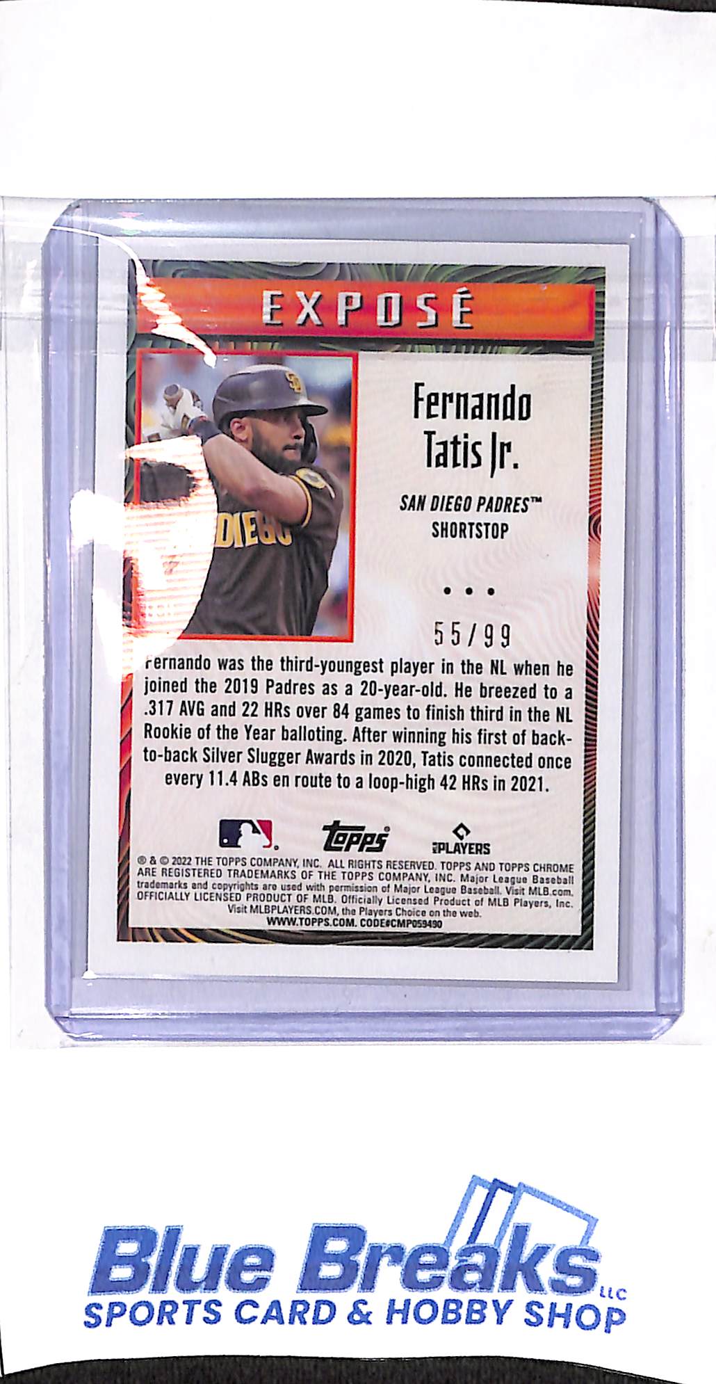 2022 Topps Chrome - green - Expose - Fernando Tatis Jr - 55/99 - #EX-11 - baseball - Padres
