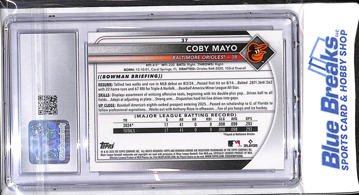2025 Bowman - Mega Box - Coby Mayo - #37 - CGC 9.5 - baseball - Orioles