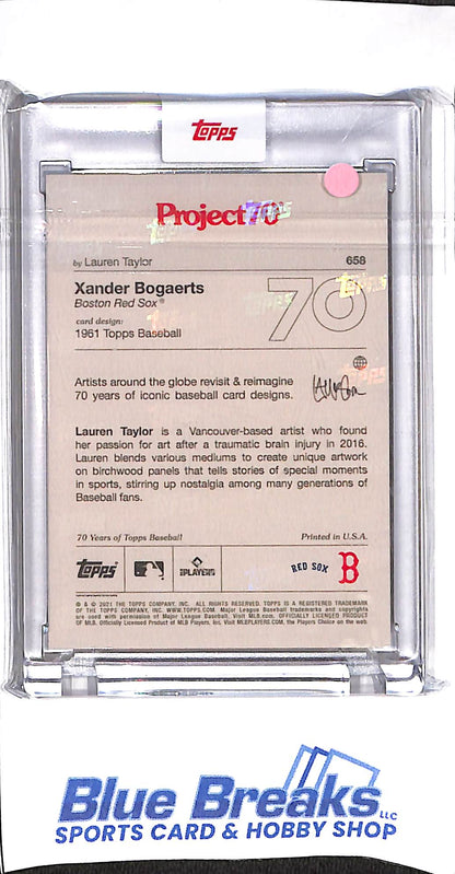 2021 Topps - Project 70 - 1961 Design - Xander Bogaerts - Lauren Taylor - #658 - baseball - Red Sox