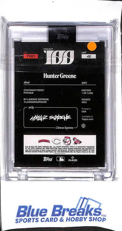 2022 Topps - Project 100 - Hunter Greene - Lamour Supreme - #49 - baseball - Reds
