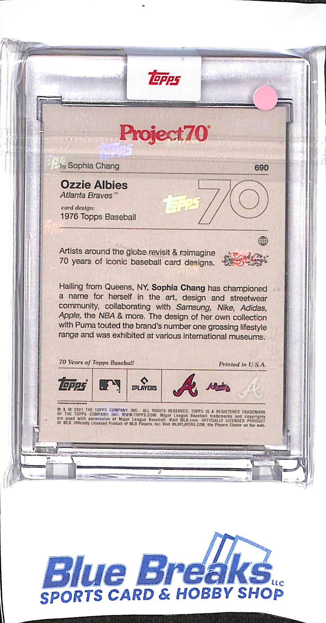 2021 Topps - Project 70 - 1976 design - Ozzie Albies - Sophia Chang - #690- baseball - Braves