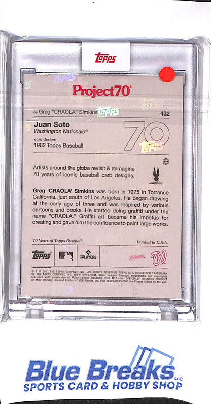 2021 Topps - Project 70 - 1962 Topps - Juan Soto - Greg "Craola" Simmons - #432 - baseball - Nationals