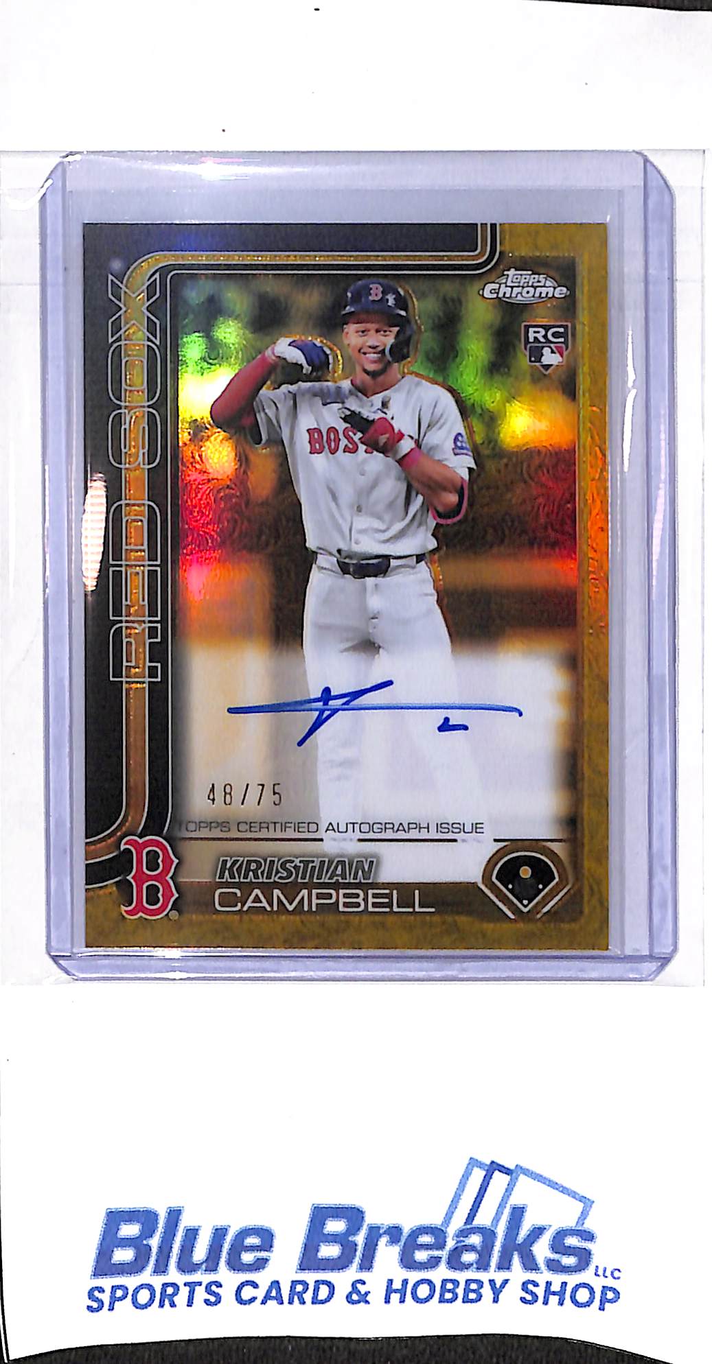 2025 Topps Chrome Gilded - yellow/gold - Kristian Campbell - auto - 48/75 - RC - #CGA-KC - baseball - Red Sox