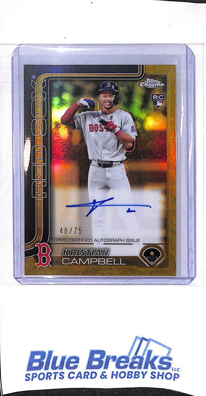 2025 Topps Chrome Gilded - yellow/gold - Kristian Campbell - auto - 48/75 - RC - #CGA-KC - baseball - Red Sox