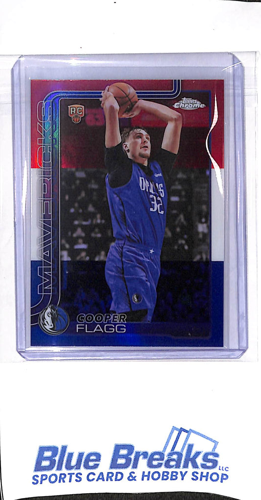 2025 Topps Chrome - red white & blue - Cooper Flagg - RC - #251 - basketball - Mavericks