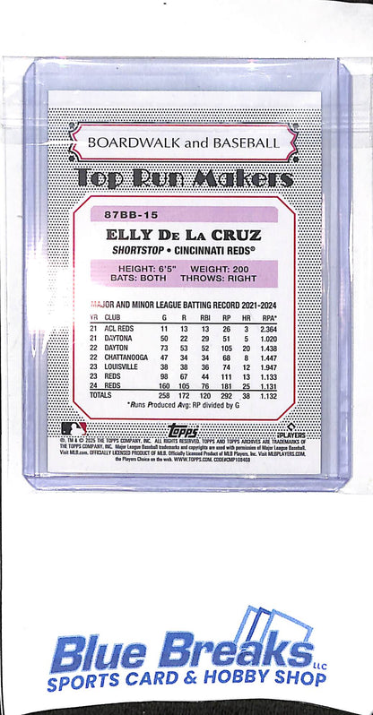 2025 Topps - Archives - green - Boardwalk and Baseball - Elly De La Cruz - 34/99 - #87BB-15 - baseball - Reds