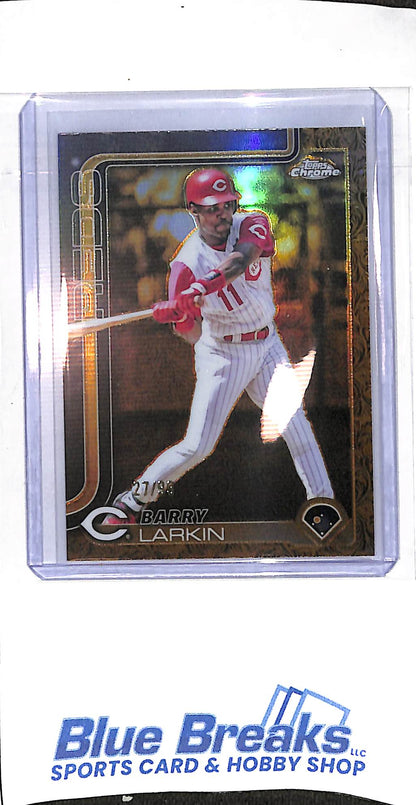 2025 Topps Chrome Gilded - Barry Larkin - 27/99 - #132 - baseball - Reds