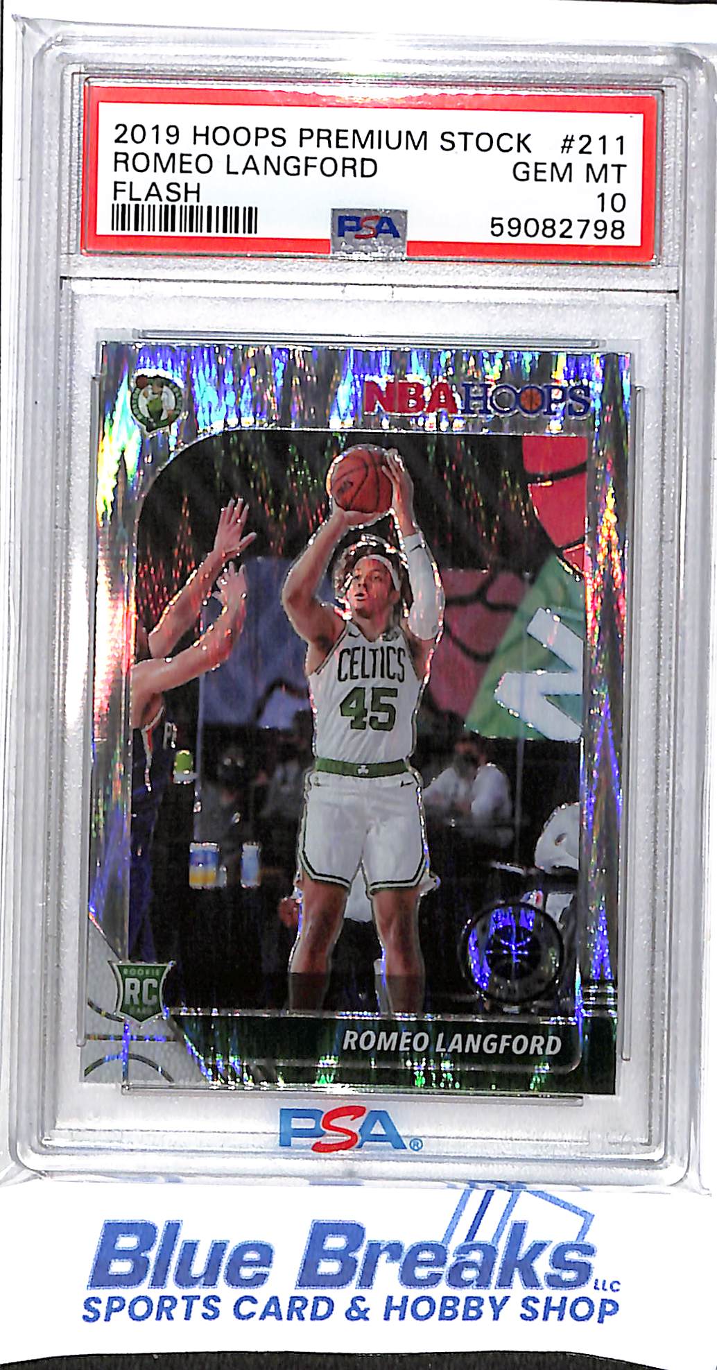 2019 Hoops - Premium Stock - Flash - Romeo Langford - RC - #211 - PSA 10 - basketball - Celtics