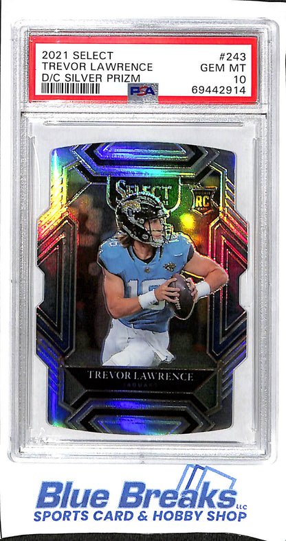 2021 Panini - Select - Die-Cut - Silver Prizm - Trevor Lawrence - RC - #243 - PSA 10 - football - Jaguars