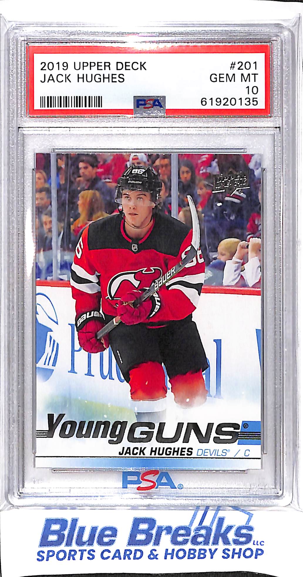 2019 Upper Deck - Young Guns - Jack Hughes - #201 - PSA 10 - hockey - Devils