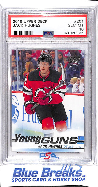 2019 Upper Deck - Young Guns - Jack Hughes - #201 - PSA 10 - hockey - Devils