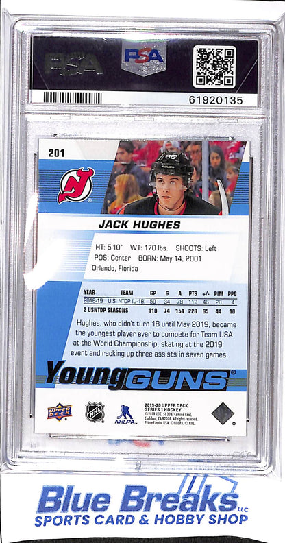 2019 Upper Deck - Young Guns - Jack Hughes - #201 - PSA 10 - hockey - Devils