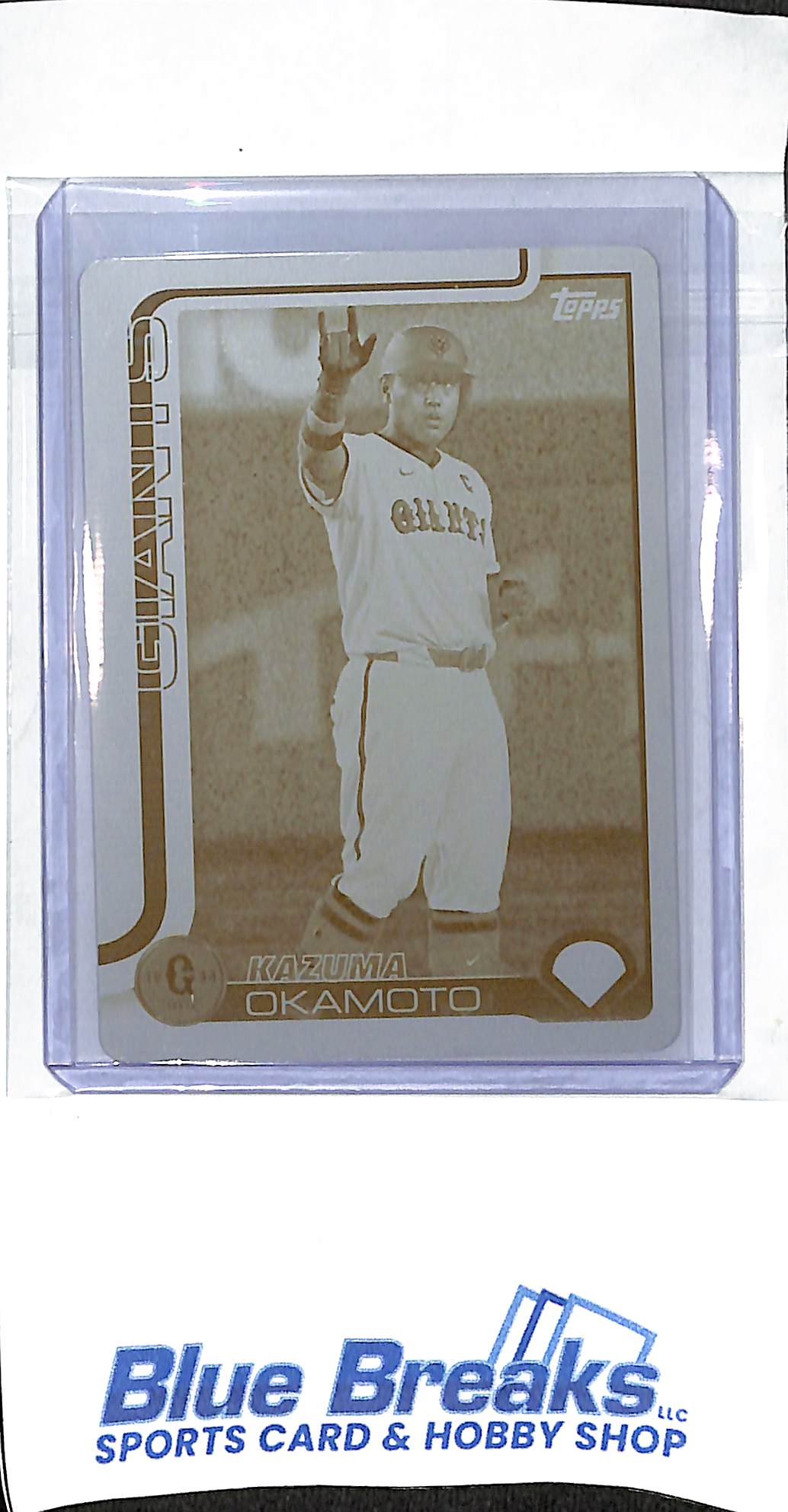 2025 Topps NPB - Nippon Professional Baseball - Kazuma Okamoto - 1/1 - Yellow Printing Plate - baseball - Giants - Toronto Blue Jays