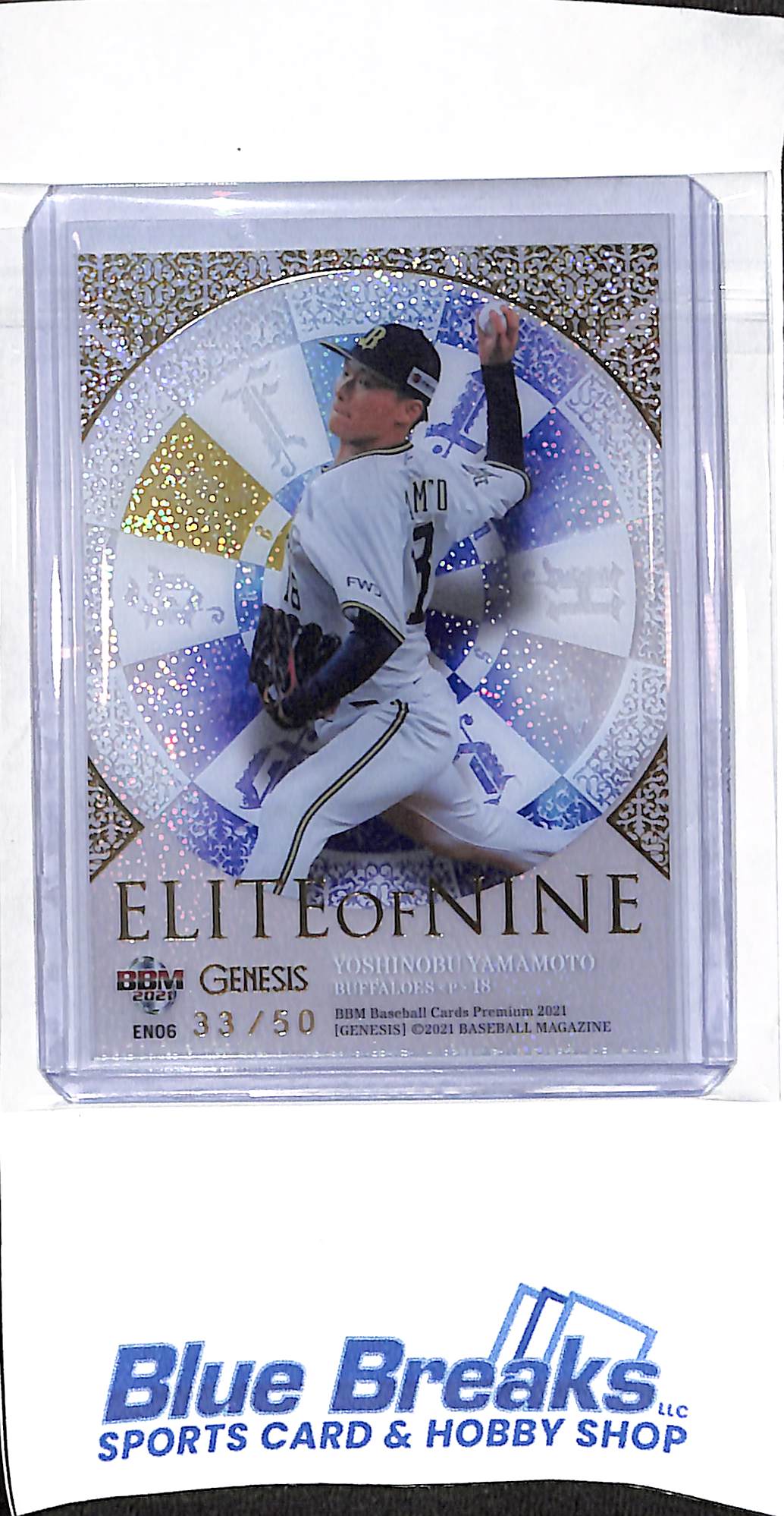 2021 BBM Genesis - Elite of Nine - EN06 - Yoshinobu Yamamoto - baseball - Orix Buffaloes - Los Angeles Dodgers - 33/50
