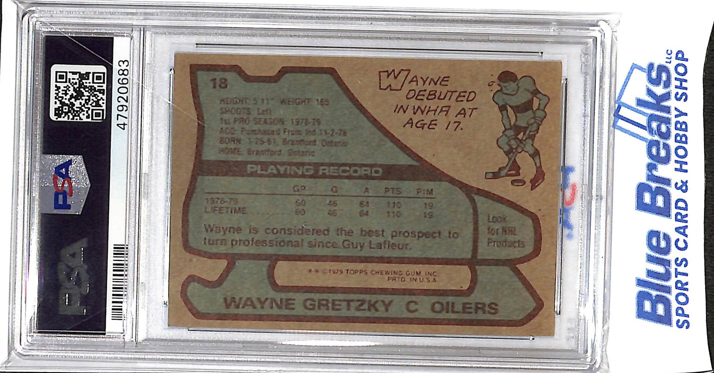 1979 Topps - Wayne Gretzky - Rookie - PSA 5 - hockey - Edmonton Oilers - #18