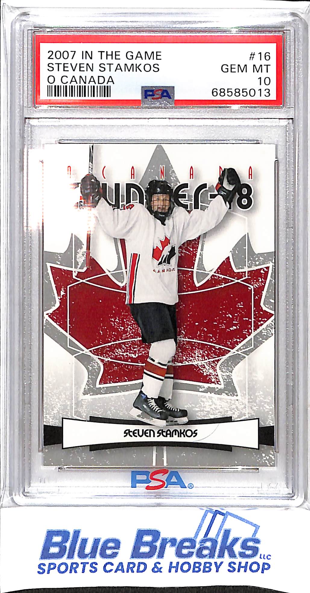 2007 In the Game - Steven Stamkos - O Canada - #16 - Hockey - Lightning - PSA 10
