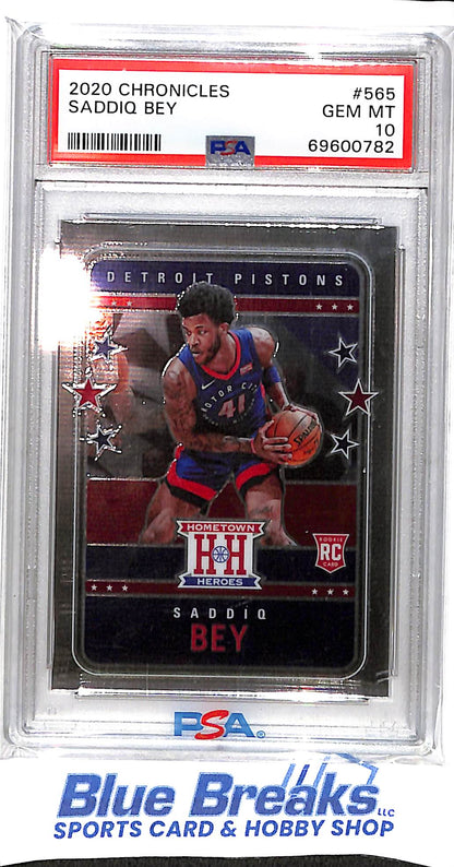 2020 Panini - Chronicles - Hometown Heroes - Saddiq Bey - RC - #565 - PSA 10 - basketball - Pistons