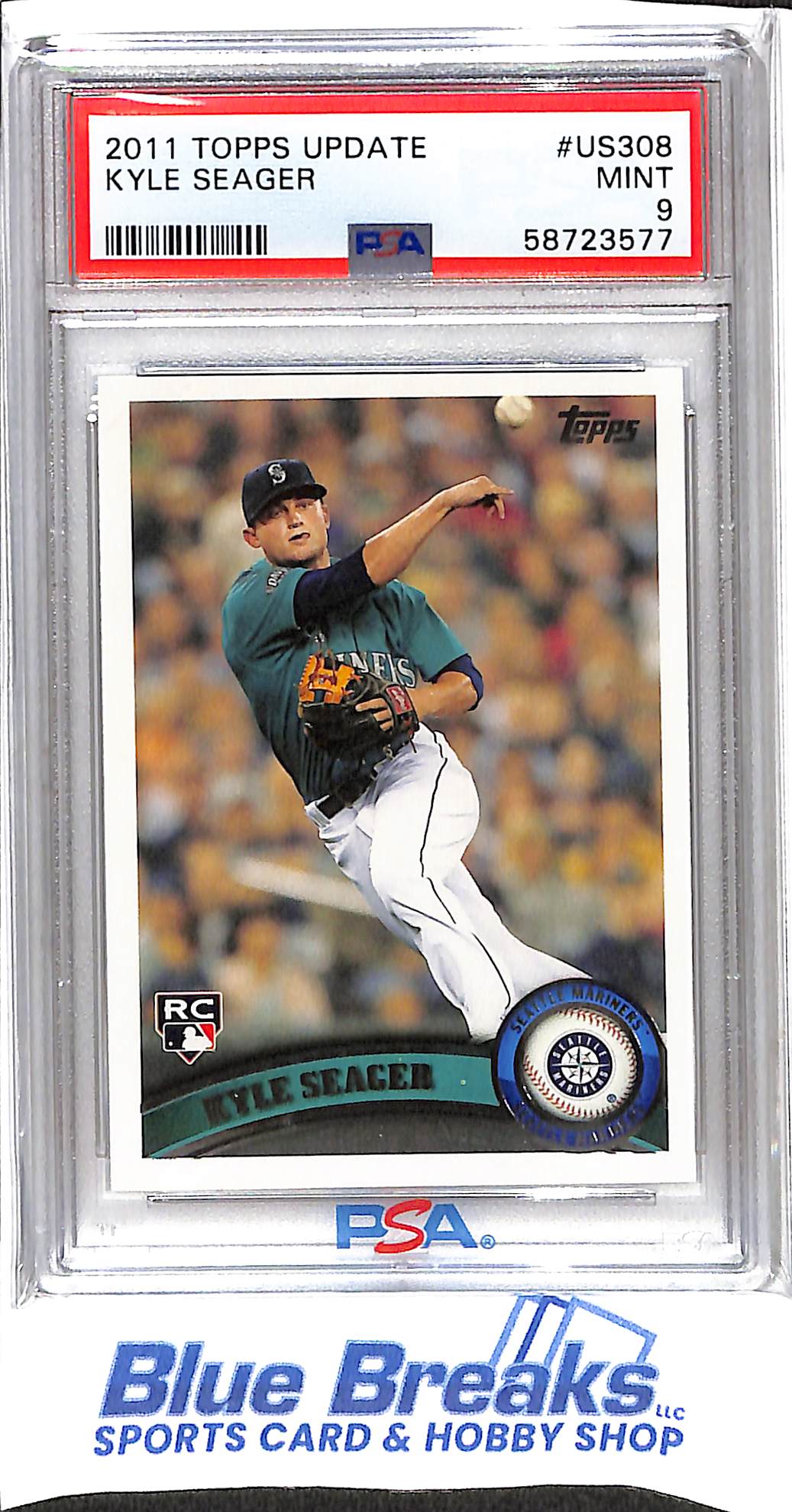 2011 Topps - Update - Kyle Seager - RC - #US308 - PSA 9 - baseball - Mariners