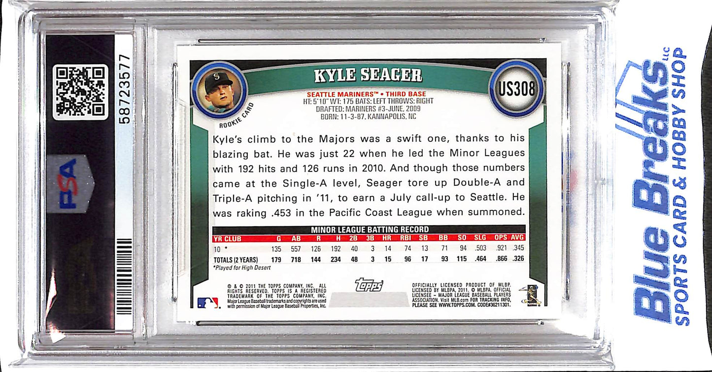 2011 Topps - Update - Kyle Seager - RC - #US308 - PSA 9 - baseball - Mariners