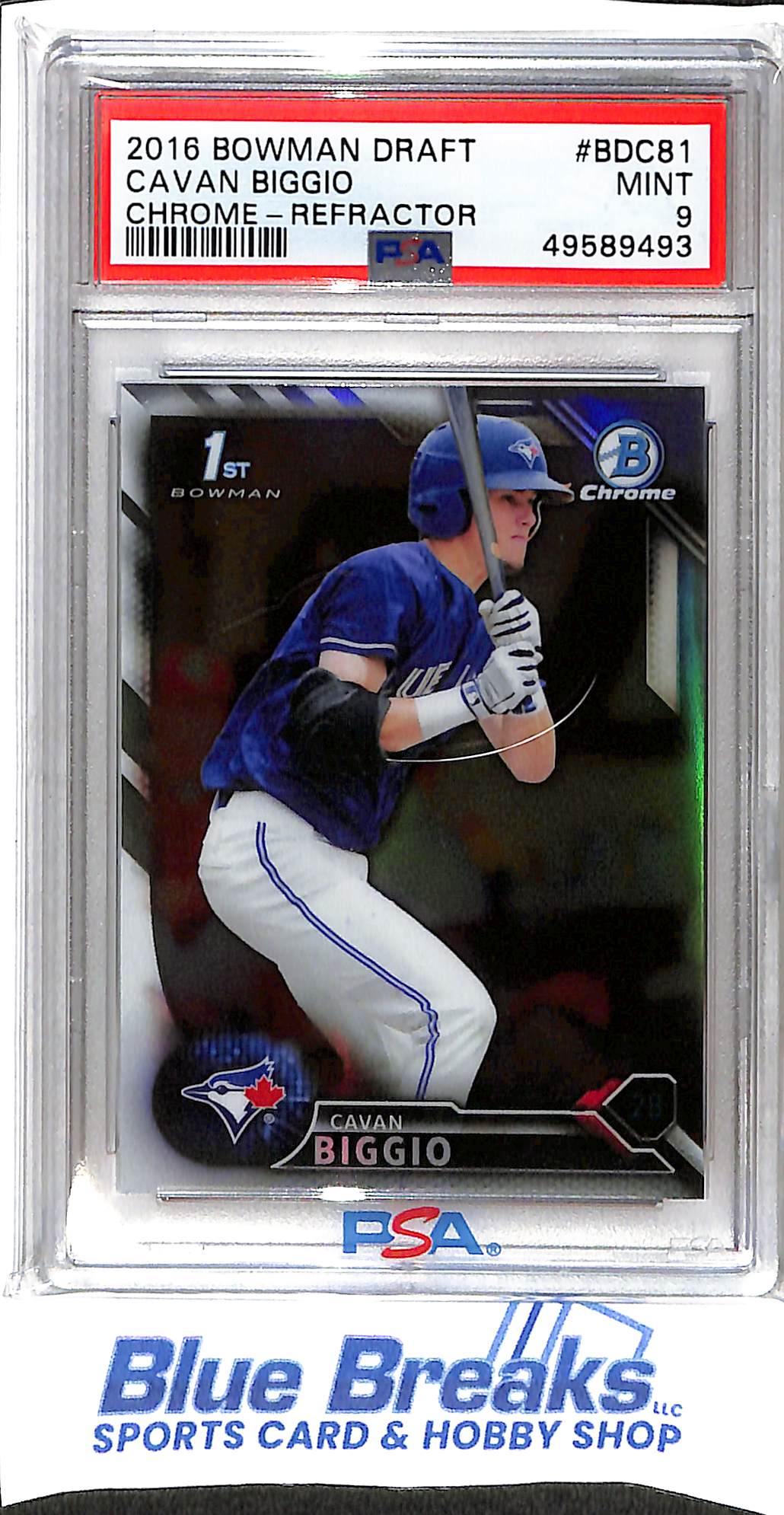 2016 Bowman Draft - 1st Bowman - Chrome - Cavan Biggio - #BDC-81 - PSA 9 - baseball - Blue Jays