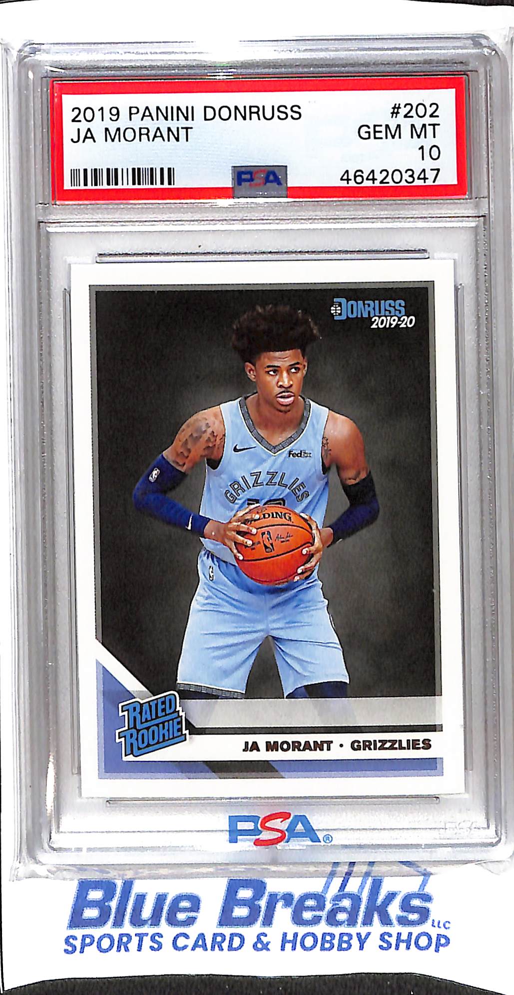 2019 Panini - Donruss - Rated Rookie - Ja Morant - #202 - PSA 10 - basketball - Grizzlies