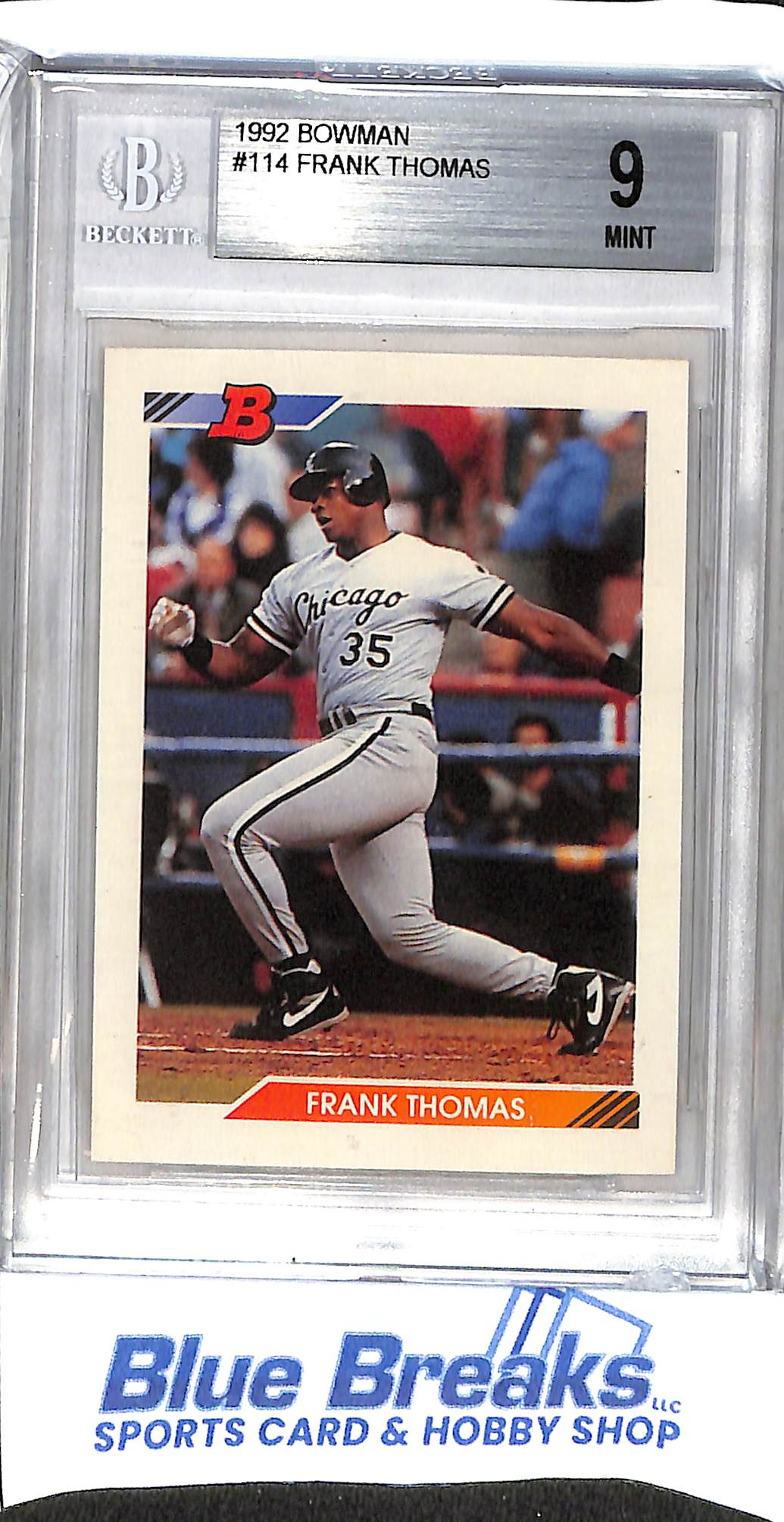 1992 Bowman - Frank Thomas - #114 - BGS 9 - baseball - White Sox - drop