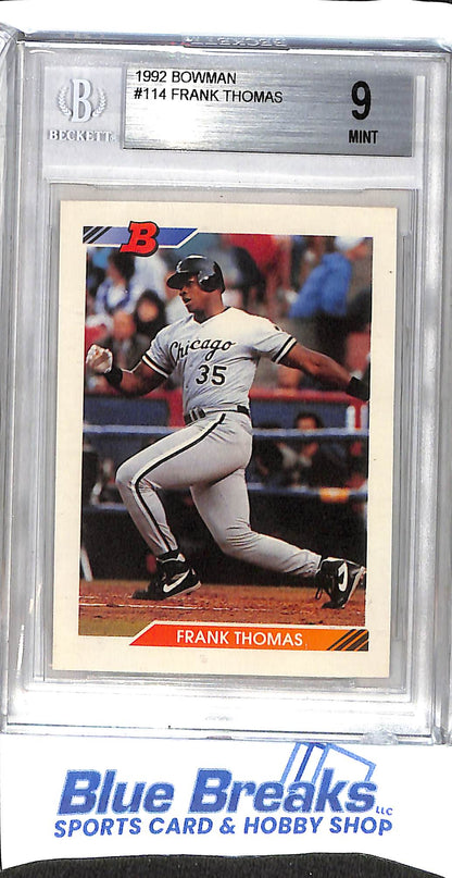 1992 Bowman - Frank Thomas - #114 - BGS 9 - baseball - White Sox - drop