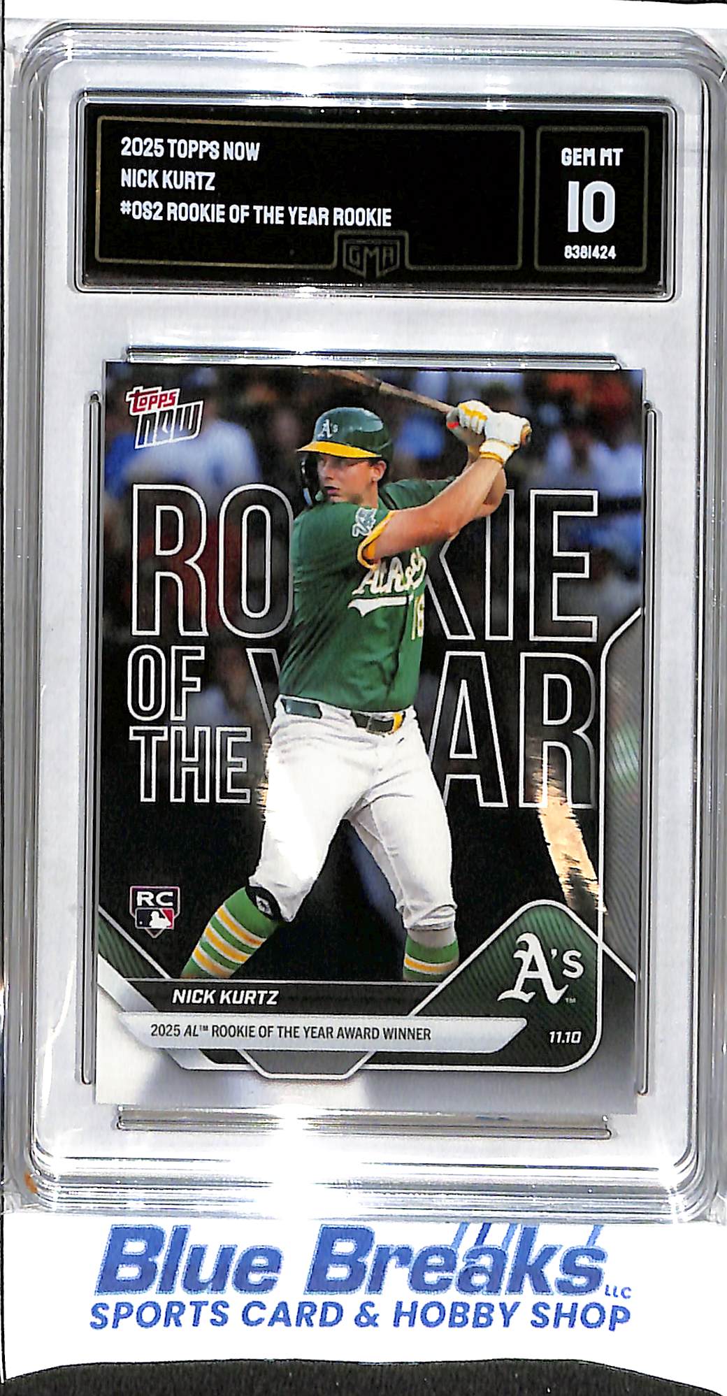 2025 Topps Now - Rookie of the Year - Nick Kurtz - RC - #OS-2 - GMA 10 - baseball - Athletics