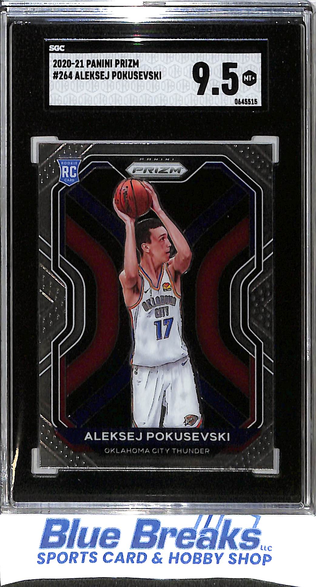 2020-21 Panini - Prizm - Aleksej Pokusevski - RC - #264 - SGC 9.5 - baseball - Thunder - drop