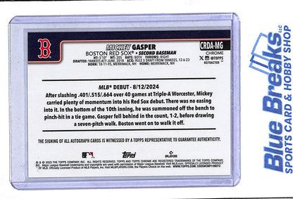 2025 Topps Chrome - Debut - refractor - Mickey Gasper - auto - 433/499 - RC - #CRDA-MG - baseball - Red Sox