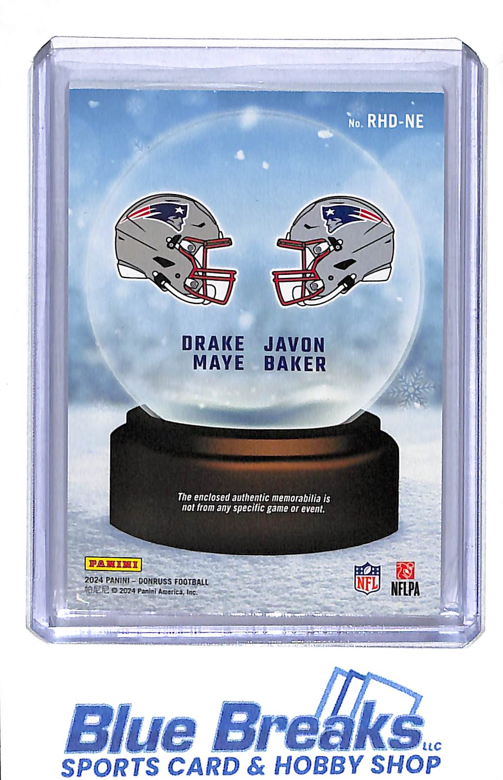 2024 Panini - Donruss - Rookie Sweaters - Drake Maye - Javon Baker - dual relic - RC - #RHD-NE - football - Patriots - drop