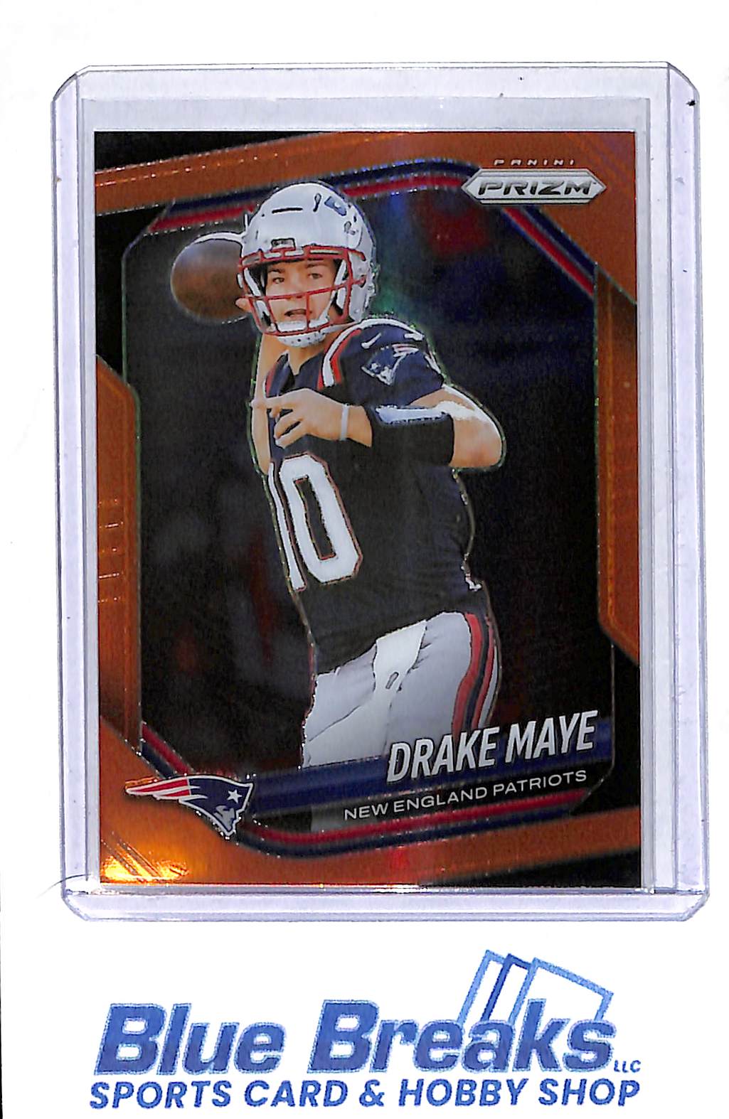 2025 Panini - Prizm - orange - Drake Maye - 003/249 - #165 - football - Patriots - drop
