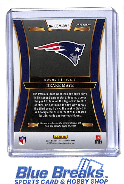 2024 Panini - Select - Draft Selections - red - Drake Maye - relic - RC - #DSM-DME - football - Patriots - drop