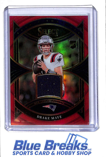 2024 Panini - Select - Rookie Swatches - red - Drake Maye - relic - RC - #RS-DME - football - Patriots - drop