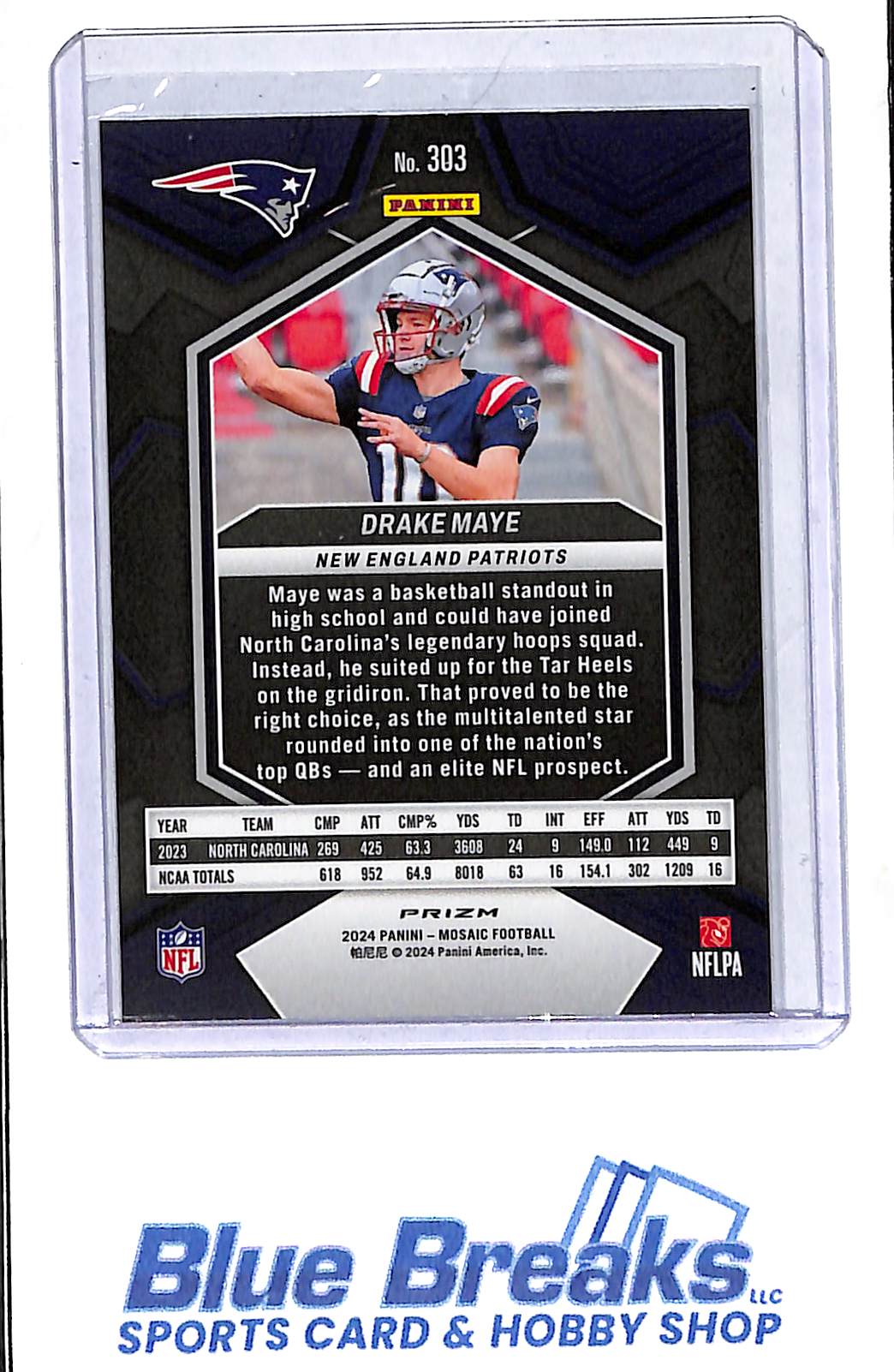 2024 Panini - Mosaic - silver - Drake Maye - RC - #303 - football - Patriots