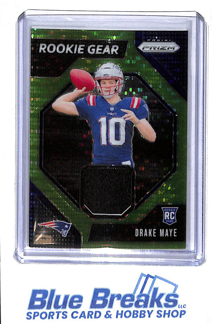 2024 Panini - Prizm - Rookie Gear - neon green pulsar prizm - Drake Maye - relic - RC - #RG-DME - football - Patriots - drop